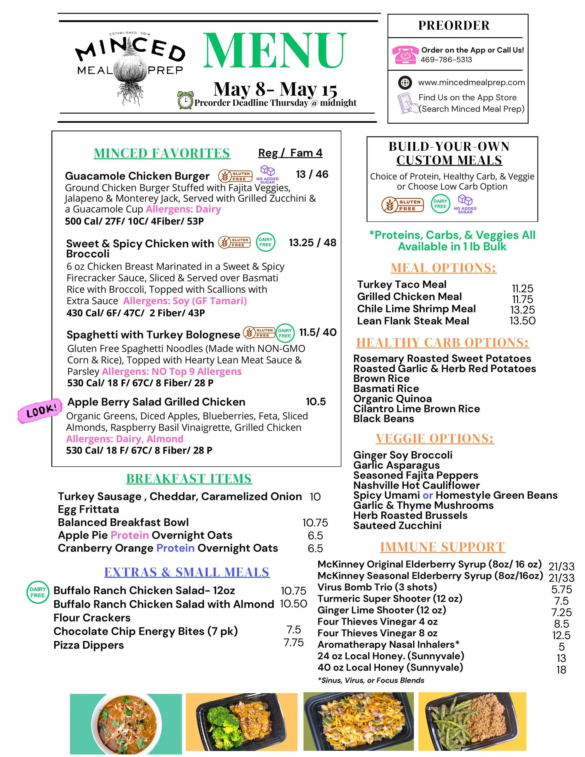 Current menu — May 8 to May 15